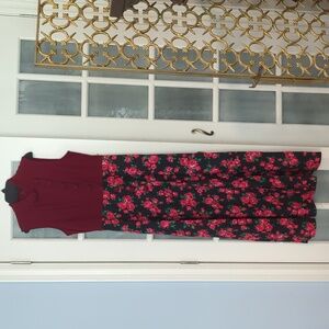 Mock neck button accent maxi dress